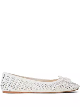 Балетки, украшенные стразами TWINSET, белый