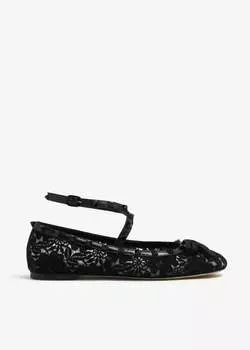 Балетки Valentino Garavani Rockstud Mesh Ballerinas, черный