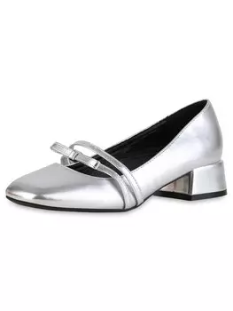Балетки Van Hill Ballet Flats with Strap Eleanor, серебряный