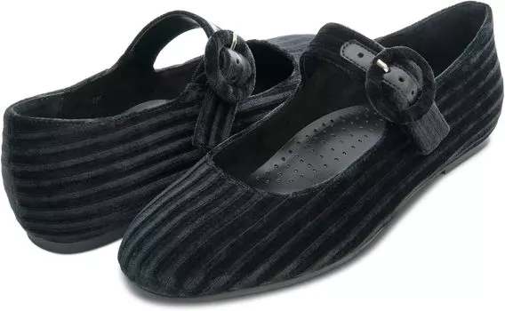 Балетки Vaneli Tasja, цвет Black Stripped Velvet