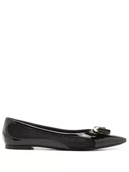 Балетки Vara с сетчатыми вставками Ferragamo, черный