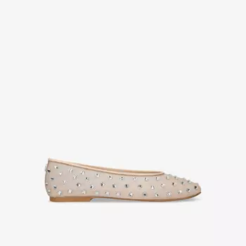 Балетки Viv из сетчатой ткани, украшенные стразами Steve Madden, бежевый