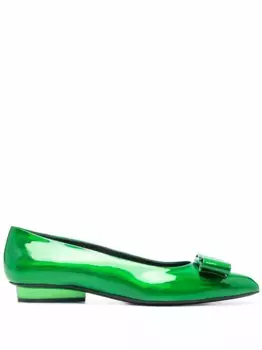 Балетки Viva Bow Ferragamo, зеленый