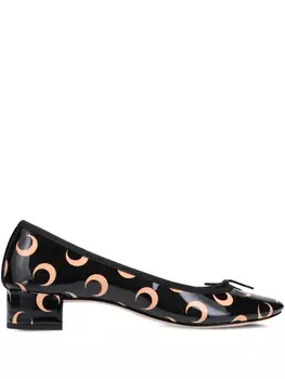 Балетки X Marine Serre Camille с принтом и бантом Repetto, черный