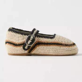Балетки Zara Crochet, бежевый