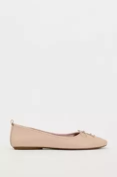 Балетки Zara Flats With Bow, бежевый