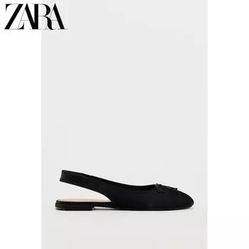 Балетки Zara с бантом, черный