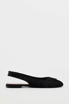 Балетки Zara Satin Flats, черный