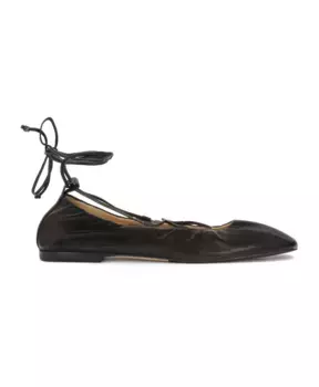 Балетки, завязанные вокруг щиколотки. Kazar Studio, черный