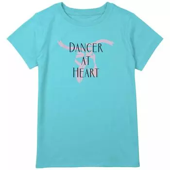 Балетные тапочки больших размеров для девочек 7–16 лет, футболка с рисунком «Dancer At Heart» Unbranded
