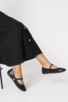 Балетные туфли Mary Jane с миндалевидным носком Paige Dorothy Perkins, черный