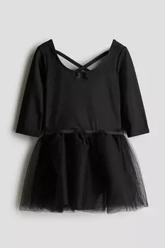 Балетный костюм с тюлевой юбкой H&M, черный