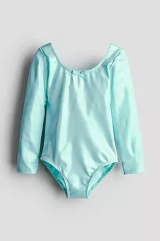Балетный купальник с длинными рукавами H&M, бирюзовый