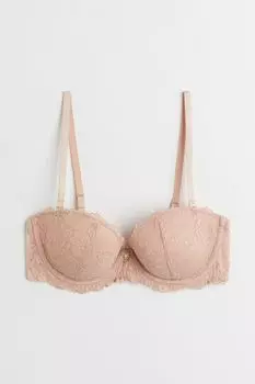 Балконет из жесткого кружева H&M, пудрово-розовый