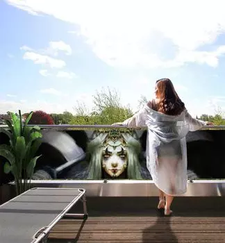 Балконный баннер-демон, размер_балкона: 5 х 1,2м. Displayhersteller, белый