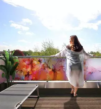 Балконный баннер красочная осень, размер_балкона: 7 х 0,9м. Displayhersteller, белый