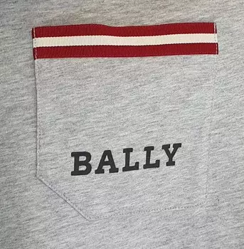 Bally 6233730 Мужская серая футболка с карманами из 100% хлопка, серый