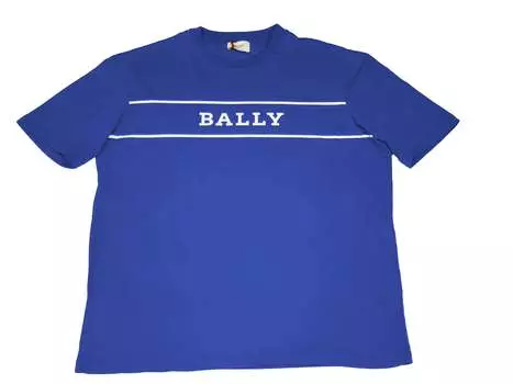 Bally 6301279 Мужская футболка из хлопка цвета королевского синего цвета с логотипом
