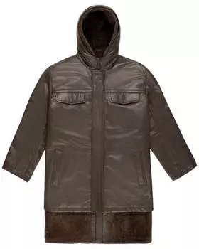 Bally 6302043 Мужское кожаное пальто Militi коричневого цвета