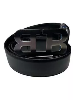 Bally 6302245 Мужской ремень с зеркальной пряжкой, регулируемый, двусторонний, черный