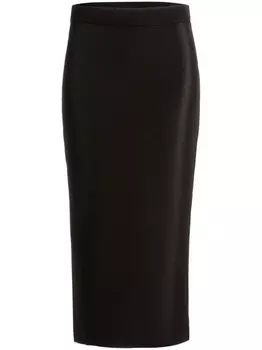 Bally атласная юбка миди, черный