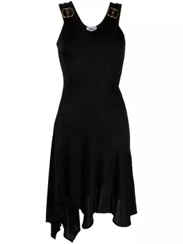 Bally атласное платье с логотипом, черный