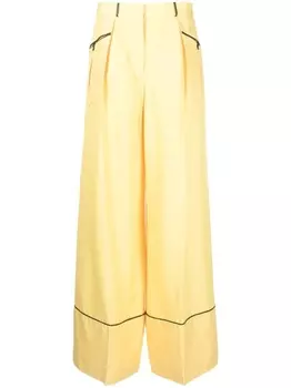 Bally брюки палаццо с кантом, желтый