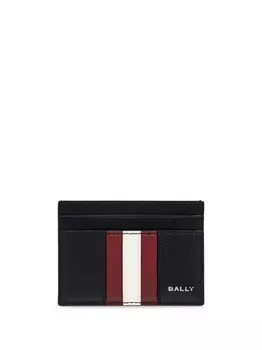 Bally держатель для карт из кожи с лентой, черный