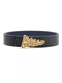 Bally двусторонний ремень с логотипом, черный