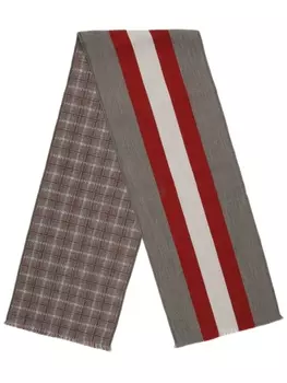 Bally двусторонний шерстяной шарф с жаккардовым узором, серый