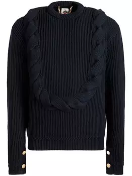Bally джемпер из шерсти с перекрученными деталями x Adrien Brody, синий