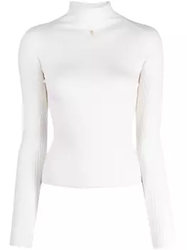 Bally джемпер с высоким воротником и логотипом, белый