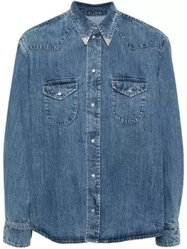 Bally джинсовая рубашка с кристаллами, синий