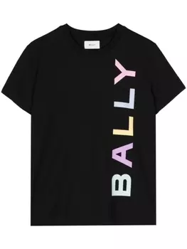 Bally футболка из органического хлопка с логотипом, черный