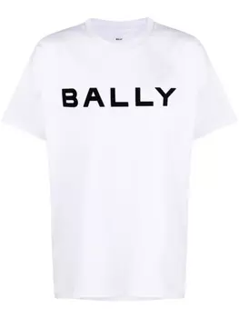 Bally футболка из органического хлопка с логотипом, белый