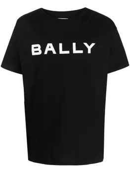 Bally футболка из органического хлопка с логотипом, черный