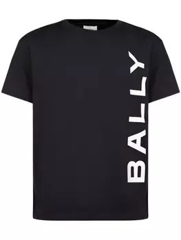 Bally футболка из органического хлопка с логотипом, черный