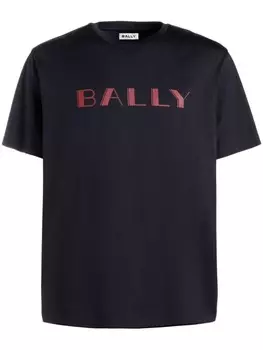 Bally футболка из органического хлопка с логотипом, синий