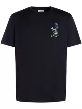Bally футболка из органического хлопка с логотипом, синий