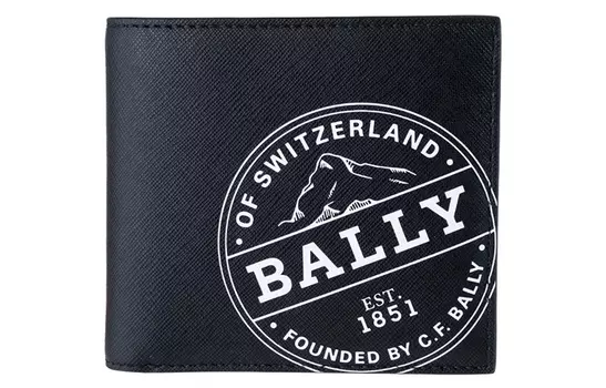 BALLY Холщовый зажим для денег, визитница, кошелек для монет, мужской, черный