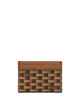 Bally картхолдер с монограммой, коричневый