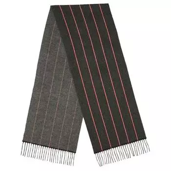 BALLY Кашемировые вязаный шарф мужской дымчато-серого цвета