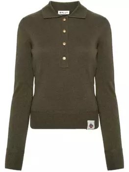 Bally кашемировый топ-поло, зеленый