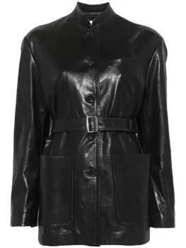 Bally кожаная куртка, черный