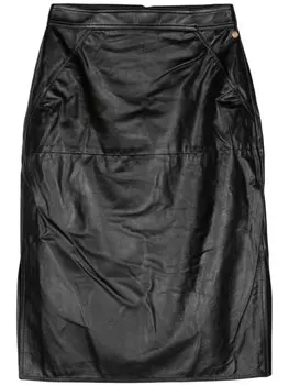 Bally кожаная юбка миди, черный
