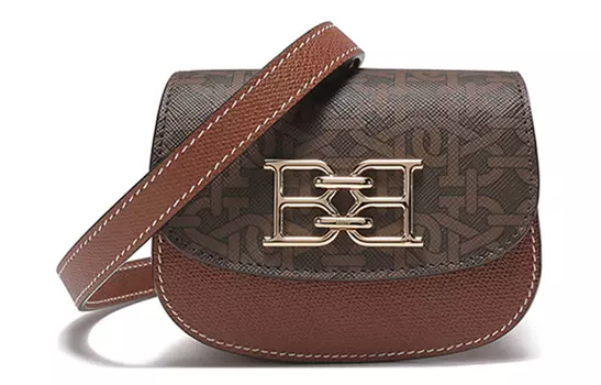 BALLY Кожаные сумки-седла, сумки через плечо, поясная сумка женская, коричневого цвета