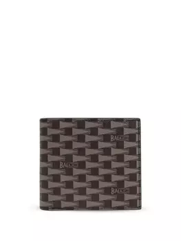 Bally кожаный кошелек с принтом вымпела, коричневый
