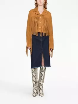 Bally куртка с бахромой, коричневый