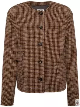 Bally куртка в ломаную клетку, коричневый