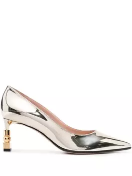 Bally лакированные туфли на скульптурном каблуке, золотистый